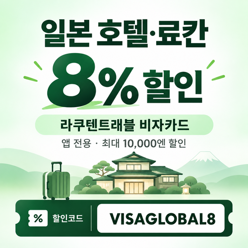 라쿠텐트래블 비자카드 8% 할인코드